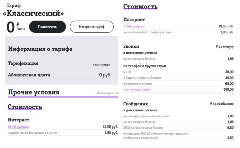 Тариф классический на теле2 пермский край как подключить
