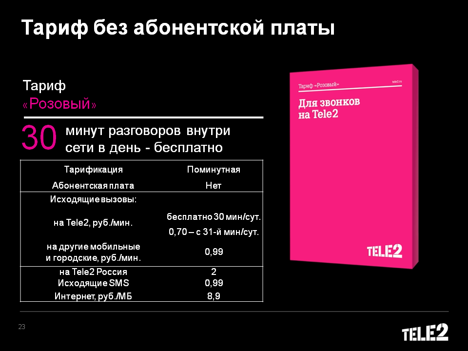 Tеле2 тариф розовый: описание, как подключить